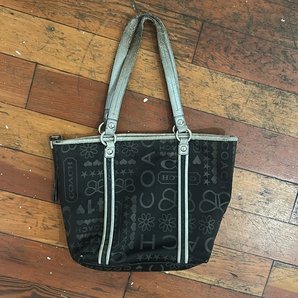 COPY - Coach Black Tote Bag with Metallic Accents - Picture 6 of 17